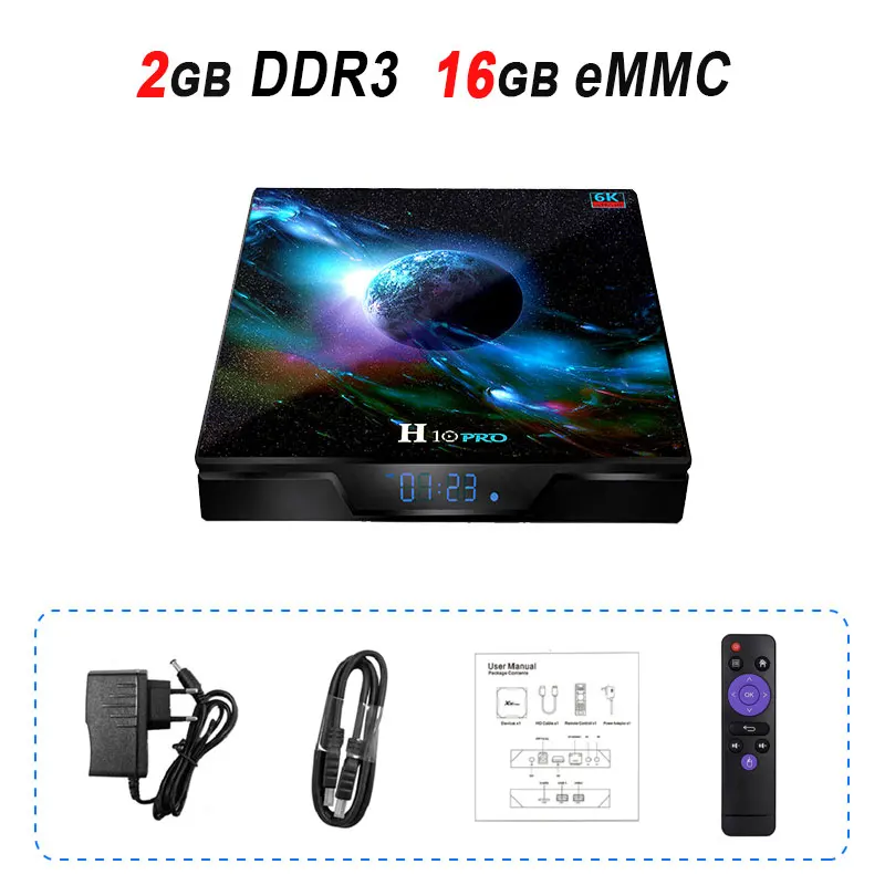 2GB 16GB H10 pro Smart tv Box Allwinner H603 Android 9,0 tv Box 4GB DDR3 64GB 2,4G 5G WiFi 6K медиаплеер - Цвет: 2GB 16GB