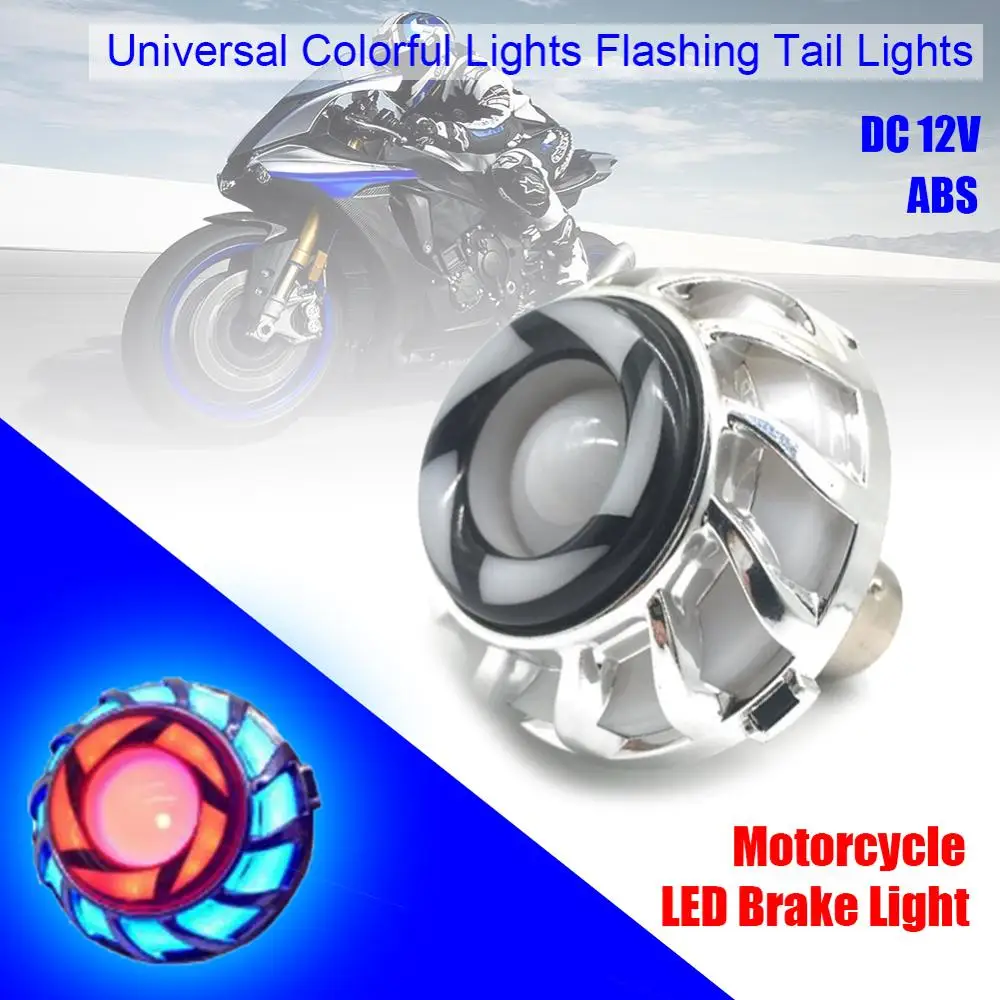 

Motorcycle Brake Lights Universal Flashing Tail Lights Angel Eyes Colorful Lights 200ML 1W DC 12V ABS Motorcycle LED Brake Light