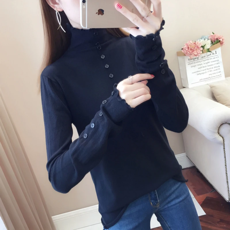 6 Colors Kintted Turtleneck Women Sweater Solid Color Long Sleeve Jumper Korean Fashion Autumn Winter Pullover Beige Blue Red 6 Colors Kintted Turtleneck Women Sweater Solid Color Long Sleeve Jumper Korean Fashion Autumn Winter Pullover Beige Blue Red