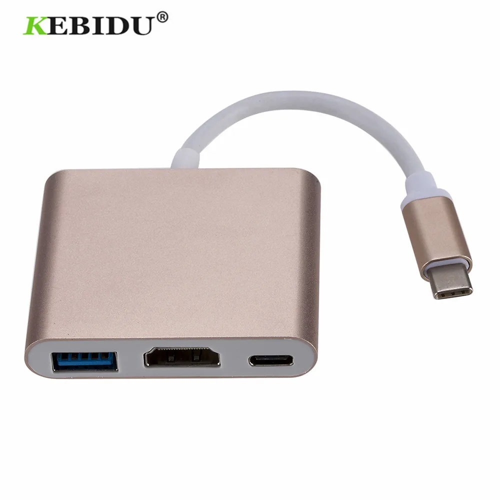 KEBIDU USB C концентратор к HDMI адаптер для Macbook Pro/Air концентратор USB Type C к HDMI 4K USB 3,0 порт USB-C конвертер питания