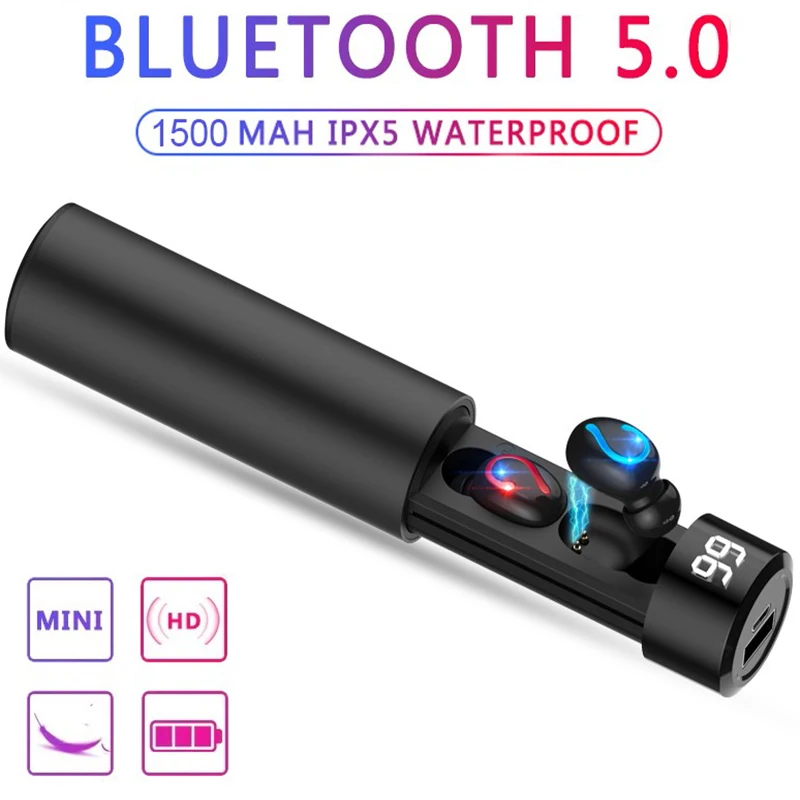 

New Smart Digital Display HBQ-Q32 Bluetooth Earphone CVC Noise Reduction IPX5 Waterproof Sport Headset Portable Music Earbuds