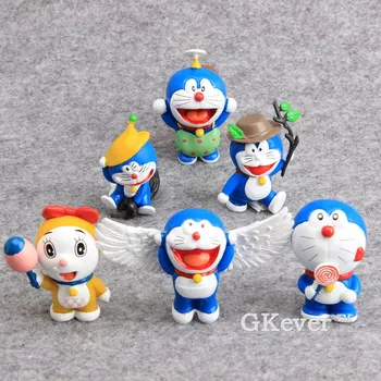 

6 pcs/set Anime Cartoon Cute Doraemon Mini PVC Action Figures Toys Collectible Model 5-6cm angel Doraemon toys Children Gift