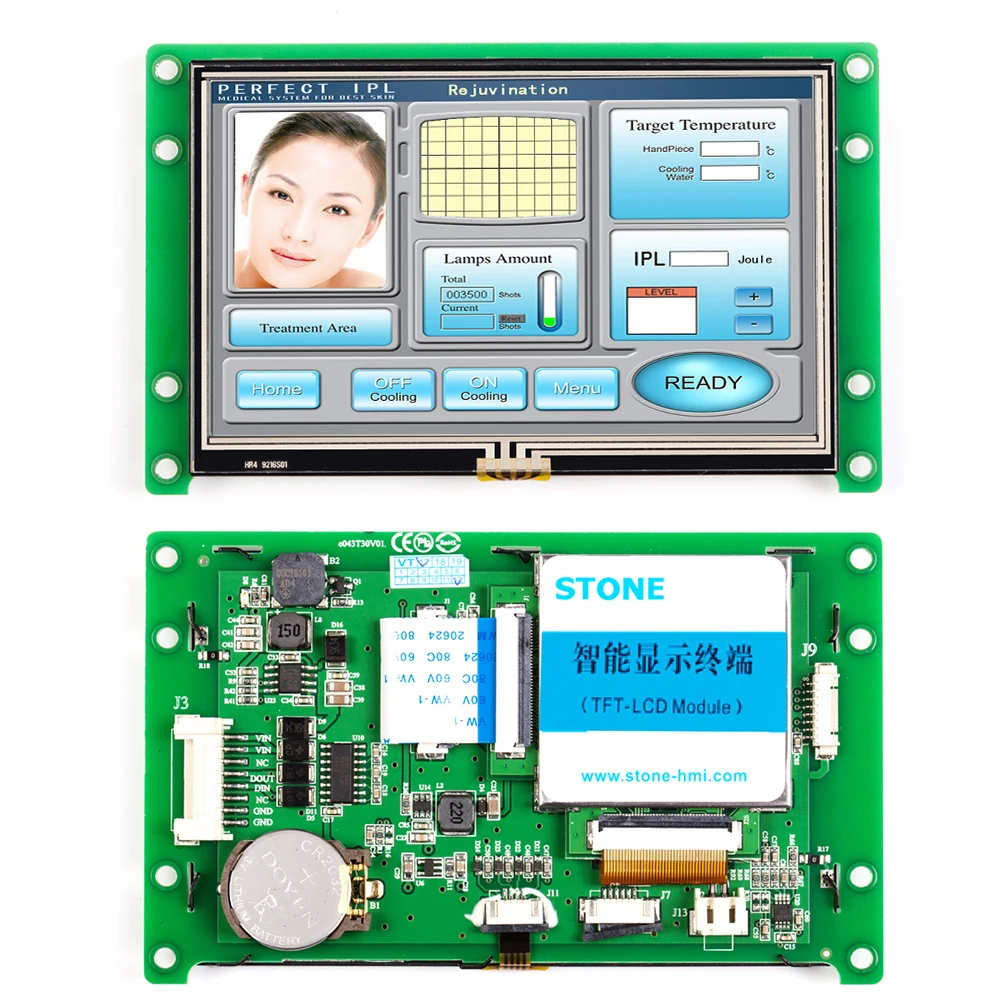 Support Any Microcontroller Intelligent UART LCD Touch Module 4.3 inch