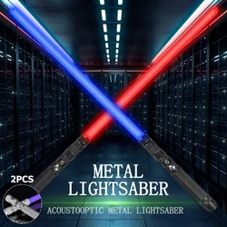 Sabre laser RGB 2 pièces, jouet épée lumineuse avec lumière et effet sonore Cool 7 couleurs changeantes, épée lumineuse LED 