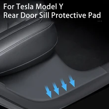 Para tesla modelo y 2021 protetor de peitoril da porta traseira abs couro anti-pontapé acessórios do carro anti-sujo almofada para o modelo y dropship