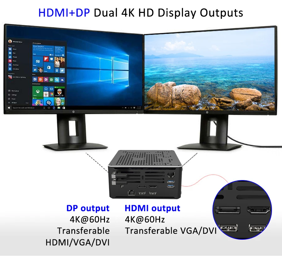 Игровой мини-ПК с двумя Lans Intel i9 9880H i7 9850H Xeon 2186M DDR4 64 Гб 2 * M.2 PCIE + 1*2 5 &quotSATA win10