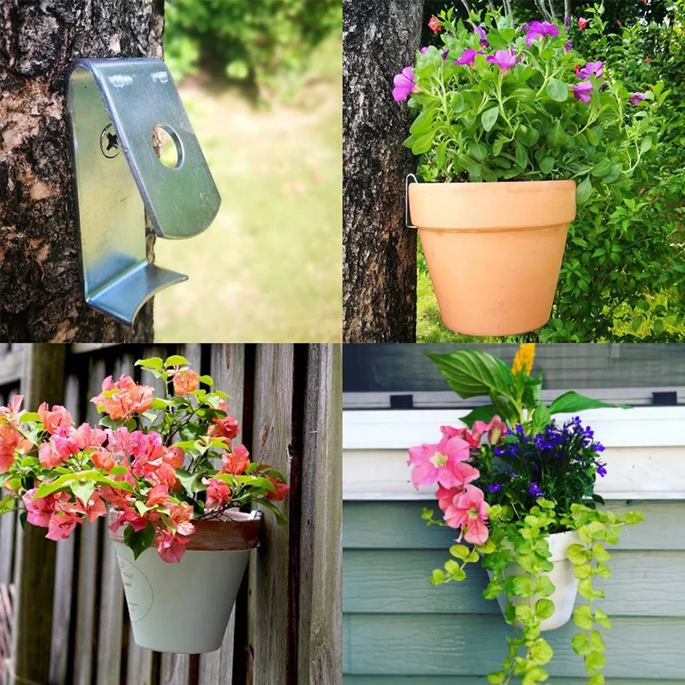 12pcs-Flowers-Shelf-Tray-Wall-Mounted-Clips-Plant-Pot-Hangers-Hook-Hold-5-to-8-Pots.jpg 12Db Virágok Polc Tálca Falra Szerelt Klipek Növényi Edények Horogja Tartsa 5 ” - 8” Edényt - Image 4