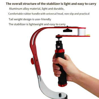 

Bow Type Camera Stabilizer Handheld Bow DSLR DV Video Handheld Camera Stabilizer With Phone Clip for 55-85mm Wide Phones
