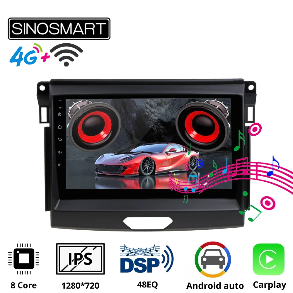 Sinosmart 8 ядер DSP 48EQ автомобильный радиоприемник с навигацией GPS для Ford Ranger everest 2014 2015
