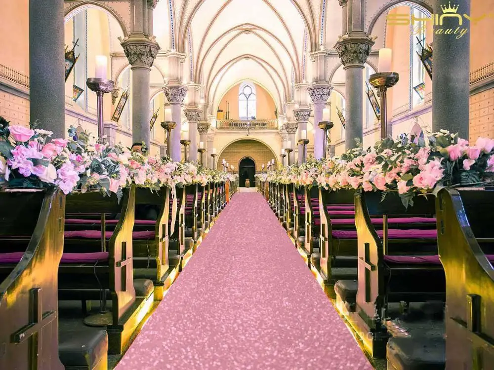 2FTX15FT Блестящий розовый ковер, блестящий ковер для свадьбы/рождества/благодарения Decor-M1024 - Цвет: Shiny Pink