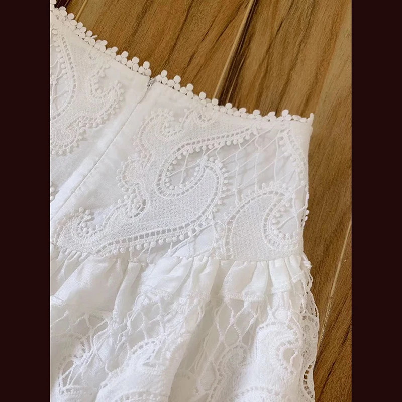 Новая Модная хлопковая Изысканная Асимметричная богемная белая юбка с вышивкой