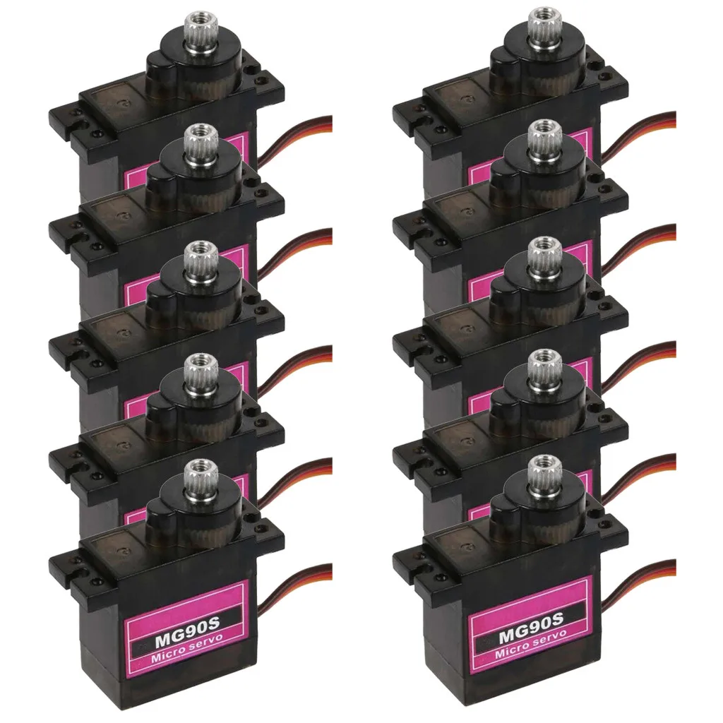 

2019Car Boat Kids toy Accessory 10PCs MG90S Micro Metal Gear High Speed 9g Servo for RC Plane Helicopter Boat Car 4.8V- 6V
