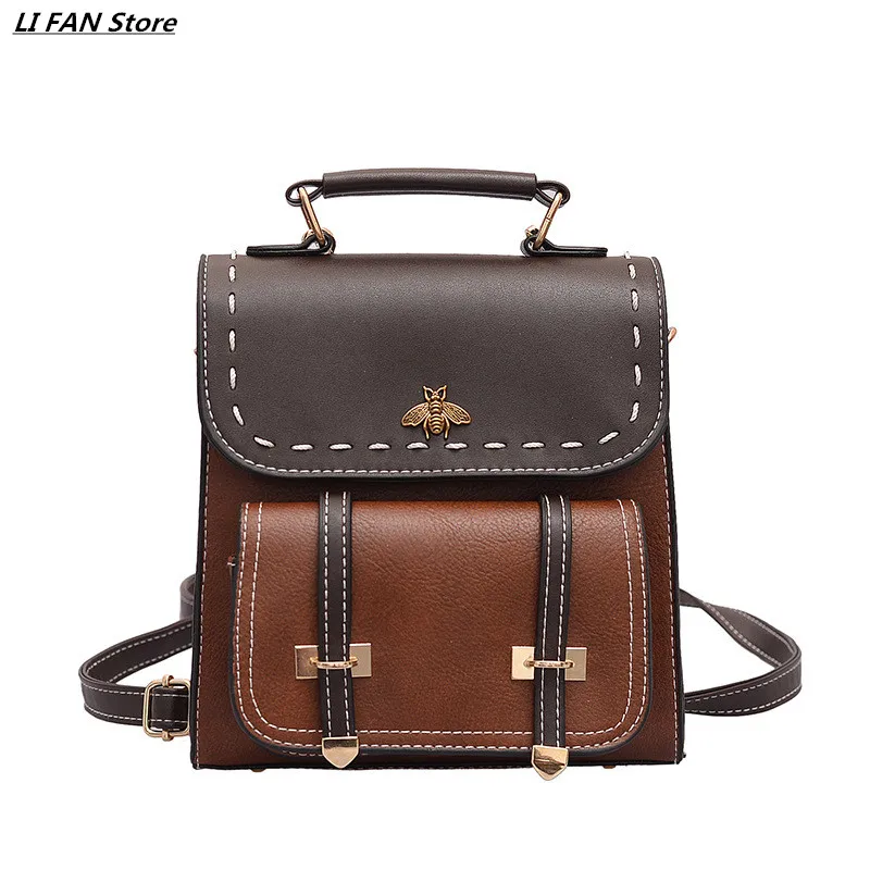 

Multi-function Fashion Backpack Women Retro Women's Leisure Backpack Texture Women's Bags University Bag Student Travel Backpack