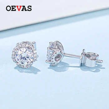 

OEVAS Sparkling 0.5 Carat D Color Moissanite Stud Earrings For Women 100% 925 Sterling Silver Wedding Party Bridal Fine Jewelry
