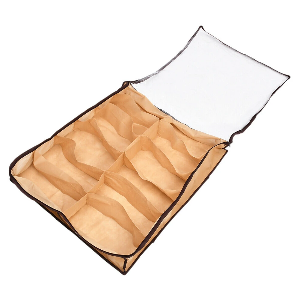 12 карманов коробка для хранения обуви Органайзер для одежды для экономии пространства пыленепроницаемый контейнер держатель сумка с ручкой на молнии