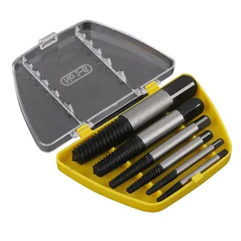

6PCS Damaged Screw Extractor Drill Bit Guide Set Broken Bolt Remover Threading Tools Kit With Box Hex Shank Alloy Steel Sale
