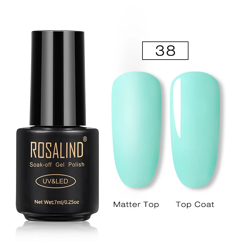 Milk Green 38 ROSALIND матовый набор гель-лаков для ногтей маникюрный Гибридный лак полуперманентный дизайн ногтей матовый топ расширение чистый базовый верхний слой наклейка - Цвет: Milk Green 38