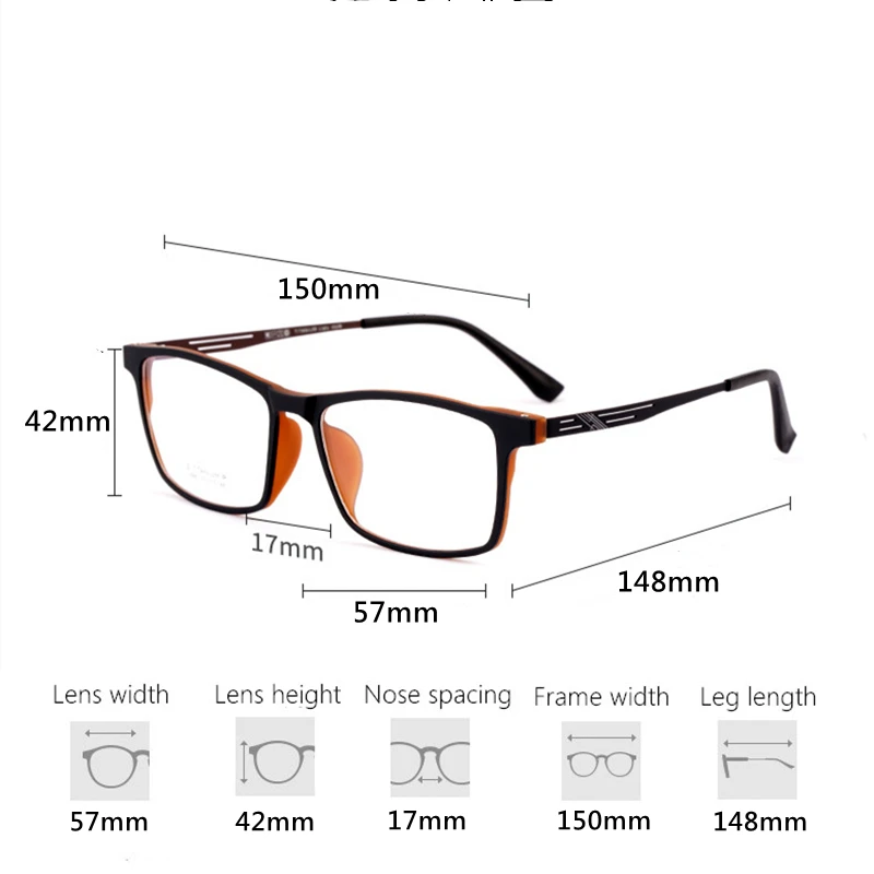 Eyeglasses Frames Eyeglass Frames Square Eyeglasses Myopia Glasses Optical Glasses YIMARUILI Full Frame Large TR90 Eyewear Myopia Hyperopia Optical Prescription Glasses Frame Men Y8883
