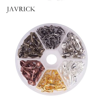 

36pcs 6 Colors Brass Stud to Clip on Earring Converters Non-Pierced Ears Craft Tool DIY Earring Accessories Jewelry Making Tool