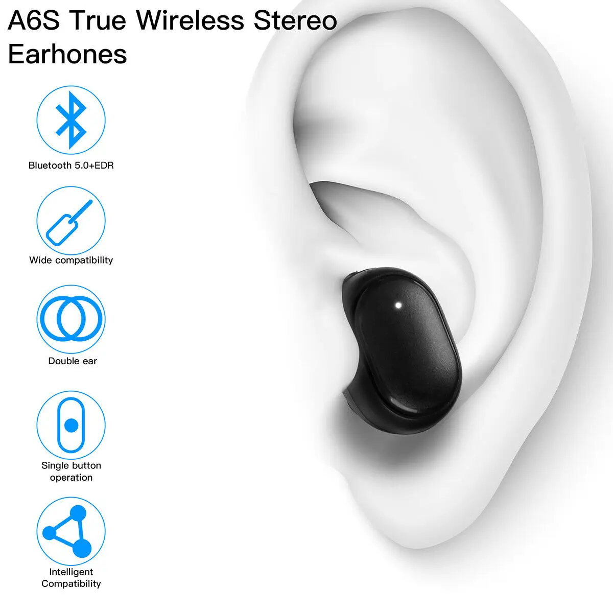 A6S GT1 TWS 5,0 Bluetooth наушники с микрофоном беспроводные Bluetooth наушники водонепроницаемые наушники с шумоподавлением