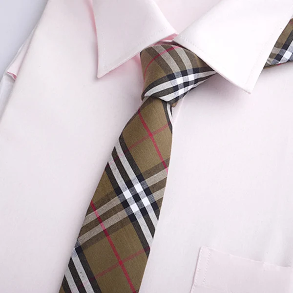 HUISHI Мужской Хлопковый полосатый галстук 6 см узкий формальный мужской галстук в клетку хлопок узкий галстук мода для мальчика друг человек подарок - Цвет: H 173