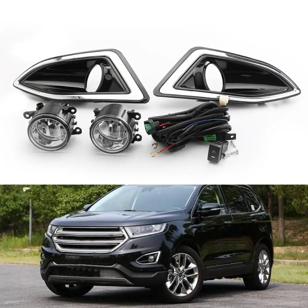 Areyourshop New Front Bumper Fog Lights Lamps Harness Switch Kit For Ford Edge 2015-2018 Light Car Auto Accessories | Автомобили и