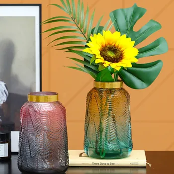 

Gradient Glass Vase Dried Flower Living Room Water Flower Holder Decoration Table Decoration