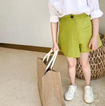 

2020 new girls boys cotton linen shorts summer fashion kids shorts 1-6t HO588