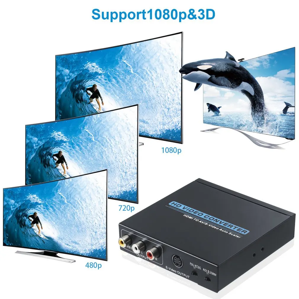  Mini Senza Interferenze di Segnale HDMI A AV/S-Video Video HD e Audio Converter Compatibile VGA/SVG