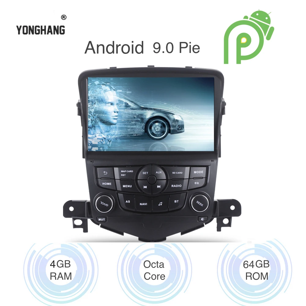 Автомобильный Android 9 0 Авторадио 1 din для Chevrolet Cruze 2008 2012 Мультимедиа Navi Wifi BT GPS RDS AUX USB