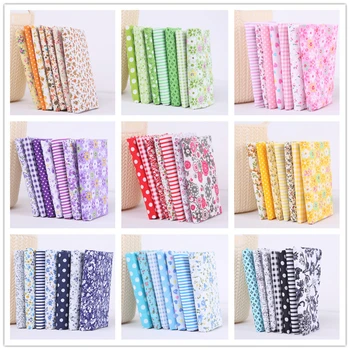 

7Pcs/set Printed Cotton Fabric Scrapbooking Cloth DIY Handmade Patchwork Material for Needlework Sewing Accessory Bundle Sewing