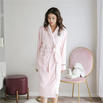 

Home Clothing Women Soft Sleepwear Coral Fleece Nightgown Winter Night Dress Flannel Pajamas Intimate Lingerie Night Dress