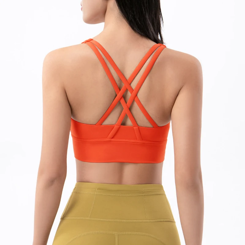 SOISOU Top Women Bra Cropped Bralette Gym Yoga Sports Bra Cross Sexy Back Female Bra Breathable Top Women’s Underwear 25 Colors Best Sellers In Sports & Entertainment