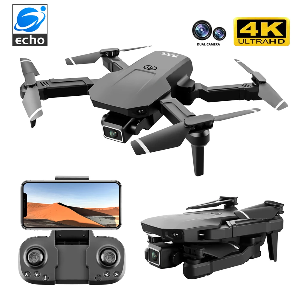 Echoer-Dron S68, 4k, Wifi, FPV, cámara Dual de HD, Zoom 50x, altura, mantener el modo sin cabeza, una tecla de despegue y aterrizaje, RC Quadcopter