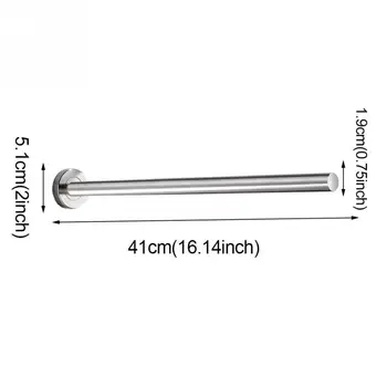 

Vertical Bar Rail Wall Mount Single Rod 304 Stainless Steel Easy Install Hanging Holder Towel Rack For Bathroom Groove Brushed