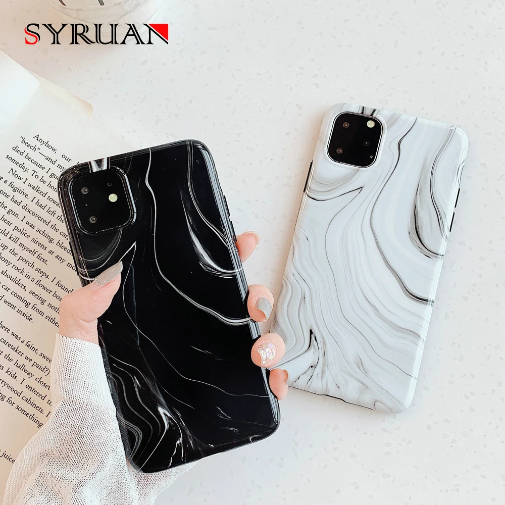 Мраморный черный и белый чехол для телефона iPhone 11 7 8 Plus 6 6s XR XS Pro Max X мягкий из ТПУ |