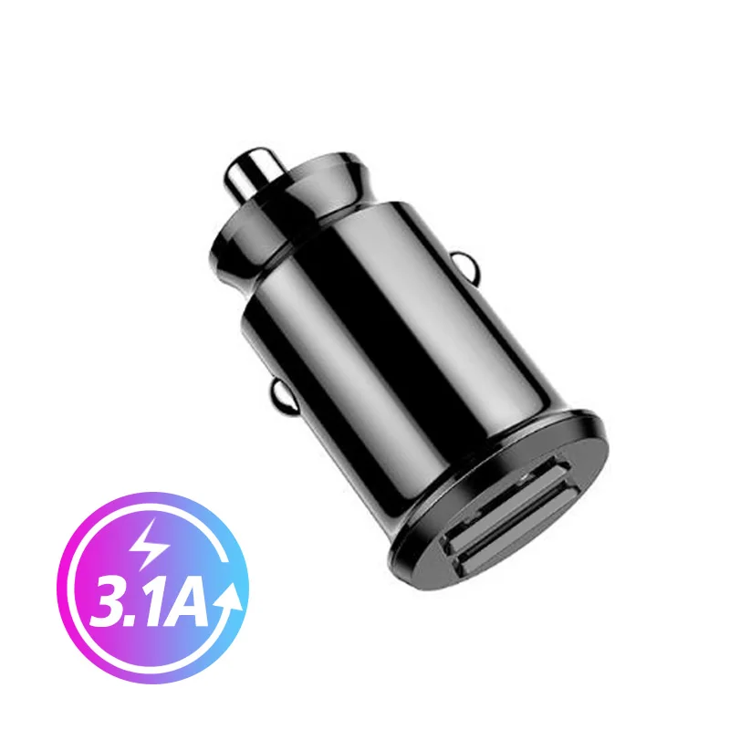 ANMONE Мини Быстрый двойной Переходник USB для зарядки в машине 3.1A быстрая зарядка автомобильное зарядное устройство для планшета мобильного телефона автомобильное зарядное устройство - Тип штекера: 3.1A Black Charger