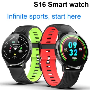 

2020 NEW S16 smart watch Men color screen watch remote control camera fitness tracker heart rate ECG pedometer reloj inteligente