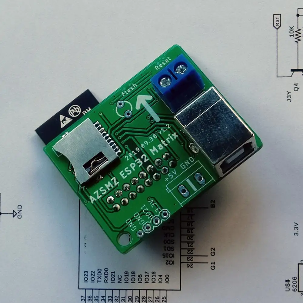 AZSMZ ESP32 RGB светодиодный(Концентратор 75 тип) матричная панель управления с использованием ies DMA Arduino с открытым исходным кодом github