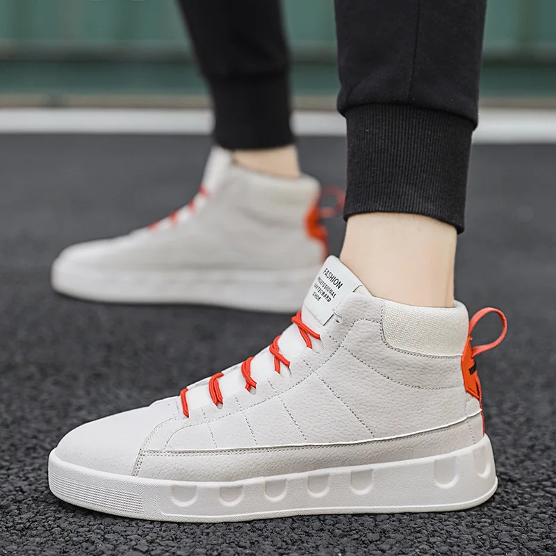 

2019 New Style Hight-top Athletic Shoes Men's Autumn Tide Shoes INS Super Fire Korean-style Youth Wear-Resistant Warm Casual Boa