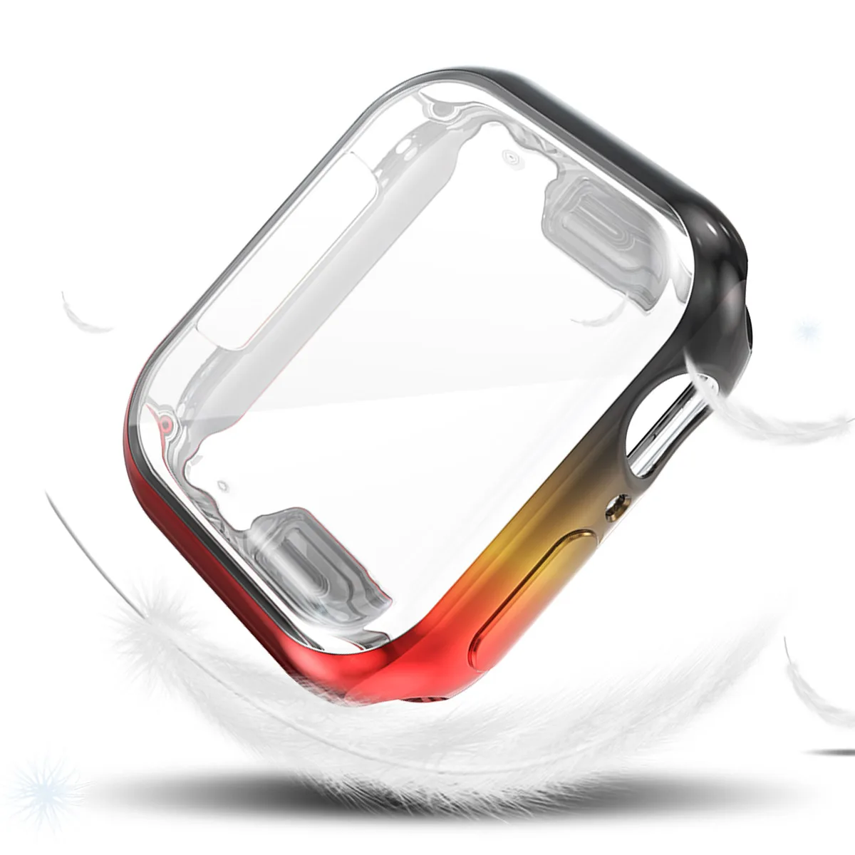 Black Red Ультра-тонкий чехол для Apple Watch Series 4/5 чехол 44 мм 40 мм по шкале Мооса Экран протектор для наручных часов iWatch серии 3/2/1, 42 мм, 38 мм, версия оболочки - Цвет: Black Red