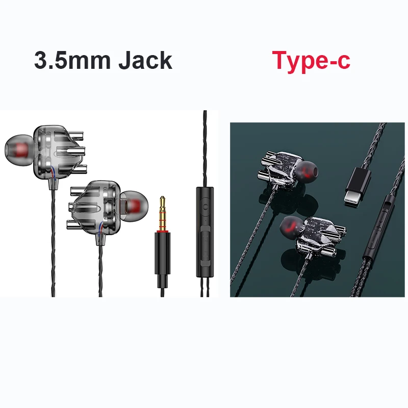 5pcs USB Type C 3 5mm Earphones Wired Control With Microphone Type C headset USB C Earbuds For LeEco Le 2 Max Pro for Xiaomi