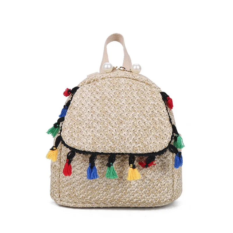 Новый Рафинированный соломенный рюкзак с жемчугом bolso ratan mujer корейский стиль 2020