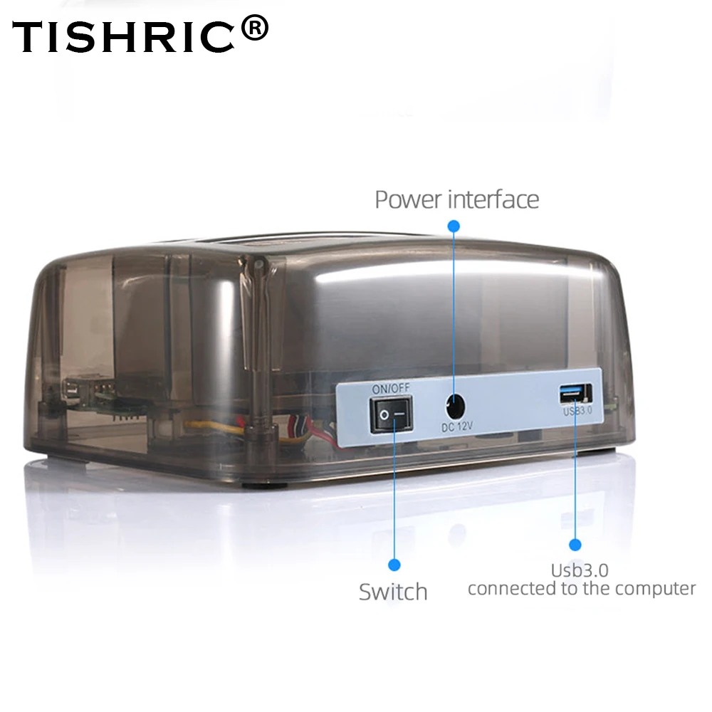 TISHRIC USB 3,0 Все в 1 док-станция для Hdd со слотом для чтения IDE/SATA двойной многофункциональный корпус для жесткого диска док-станция