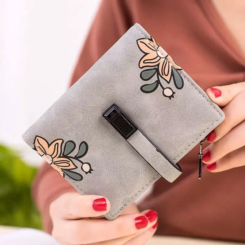 Leather Women Wallet Hasp Small and Slim Coin Pocket Purse Women Wallets Cards Holders Luxury Brand Wallets Designer Purse