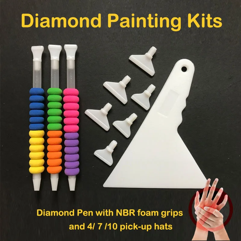 

5D Painting Diamond Tools Pen with NBR foam grips Pen Kit useful to Point Drills Avoid Hand Pain Embroidery Mosaic pattern