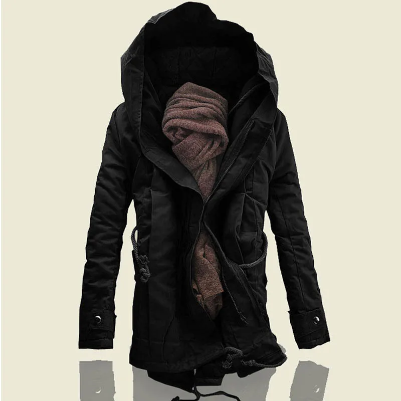 

Winter Men's Long Hooded Jacket Padded Windproof Warm Jacket Men M-6XL Windbreaker Jacket Tide Men's Clothing