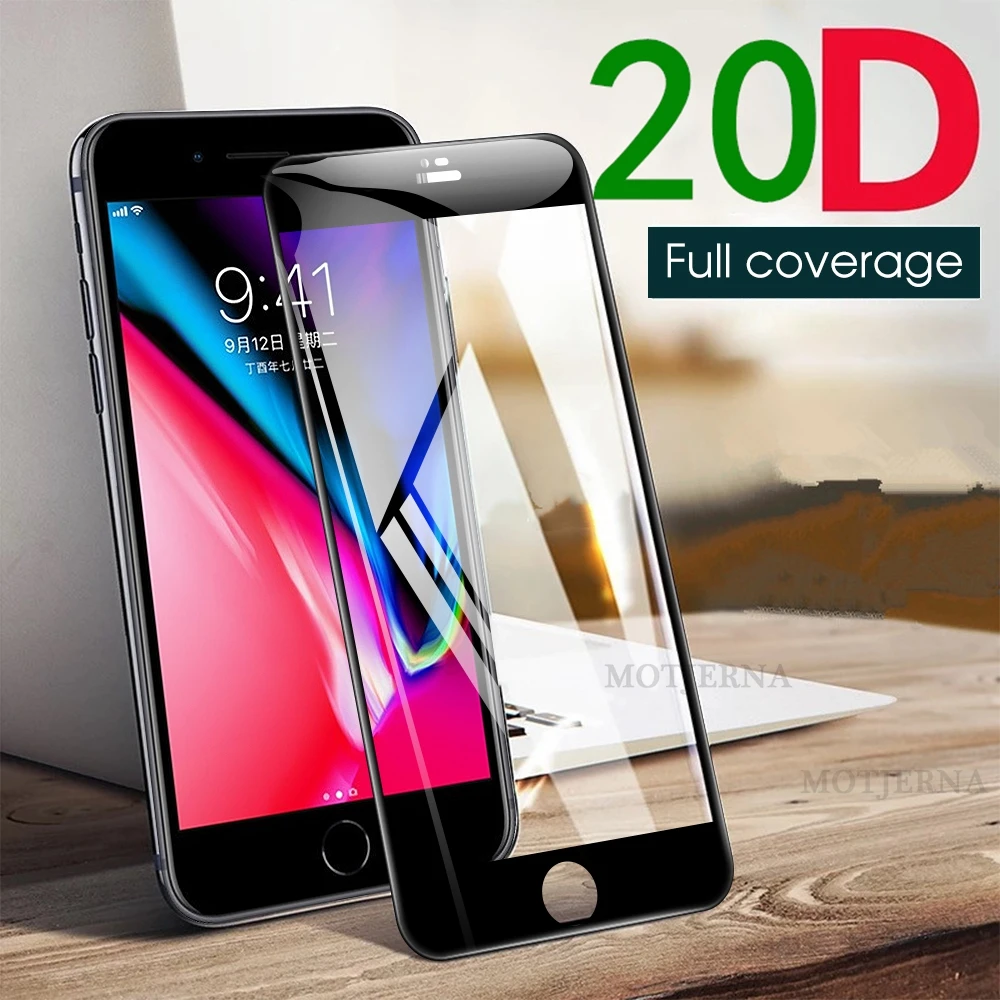 20D Защитное стекло для iPhone 7 8 6 6s plus XR X XS полное покрытие 11 Pro Max защита экрана