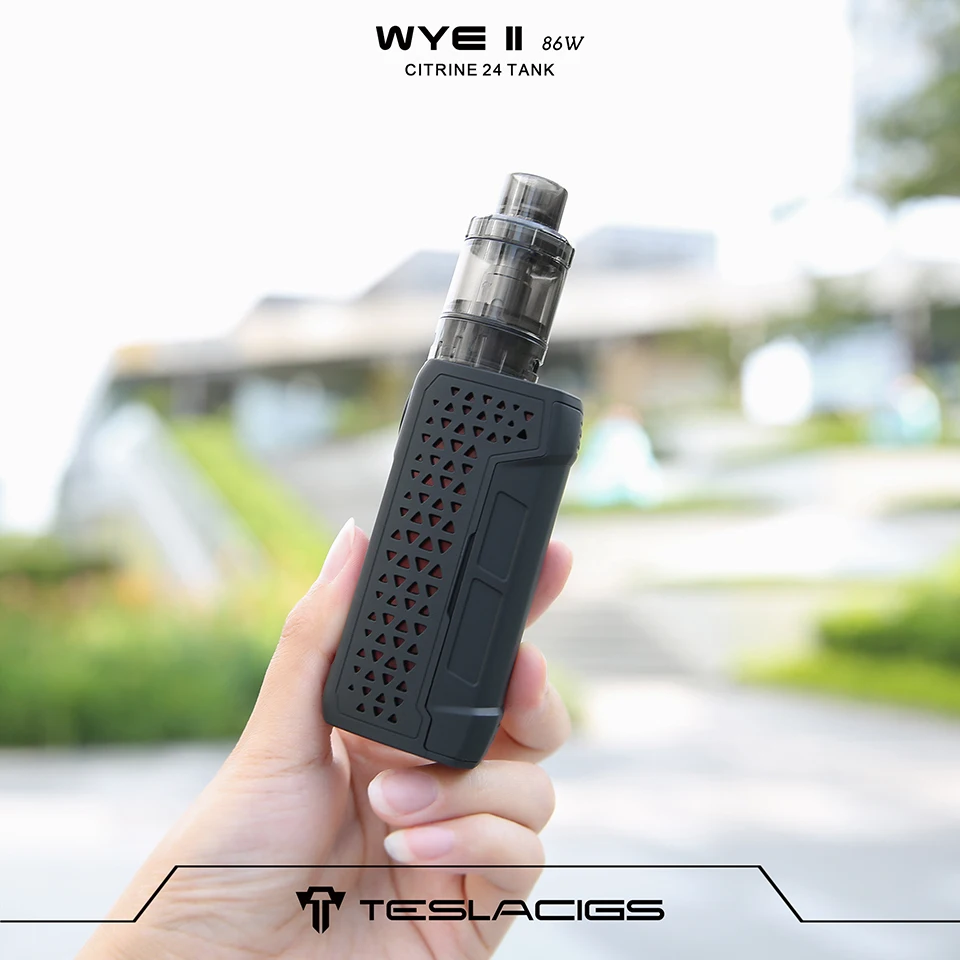 Original Veeape TESLACIGS WYE II 86W TC Vape Kit wi 4ml Citrine 24 Tank E cigarette vaping Kit vs Punk 86W Luxe Kit Shogun (3)