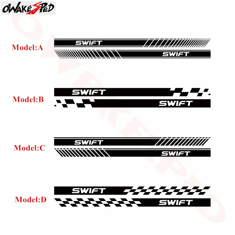 Автомобильные наклейки двусторонние полосы декоративные для юбки Suzuki Swift Sport Styling
